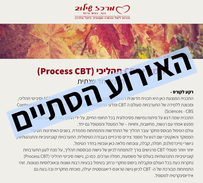 לימודי cbt תהליכי