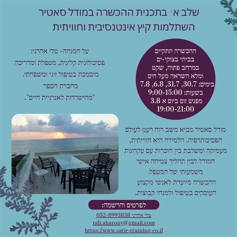 שלב א' בתוכנית ההכשרה במודל סאטיר