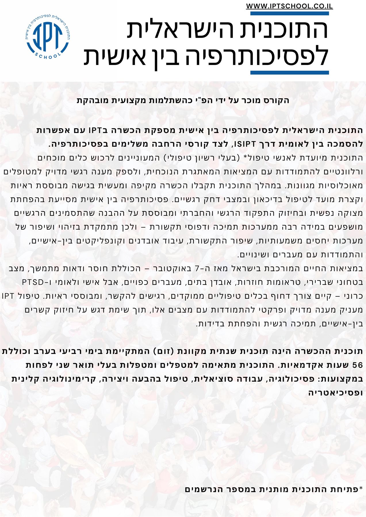 תכנית לפסיכותרפיה בין אישית
